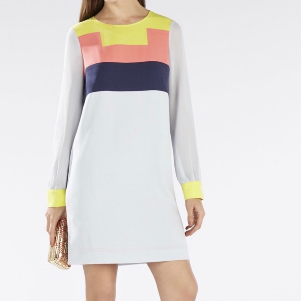 NWT BCBGMAXAZRIA Cally color blocked tunic dress
